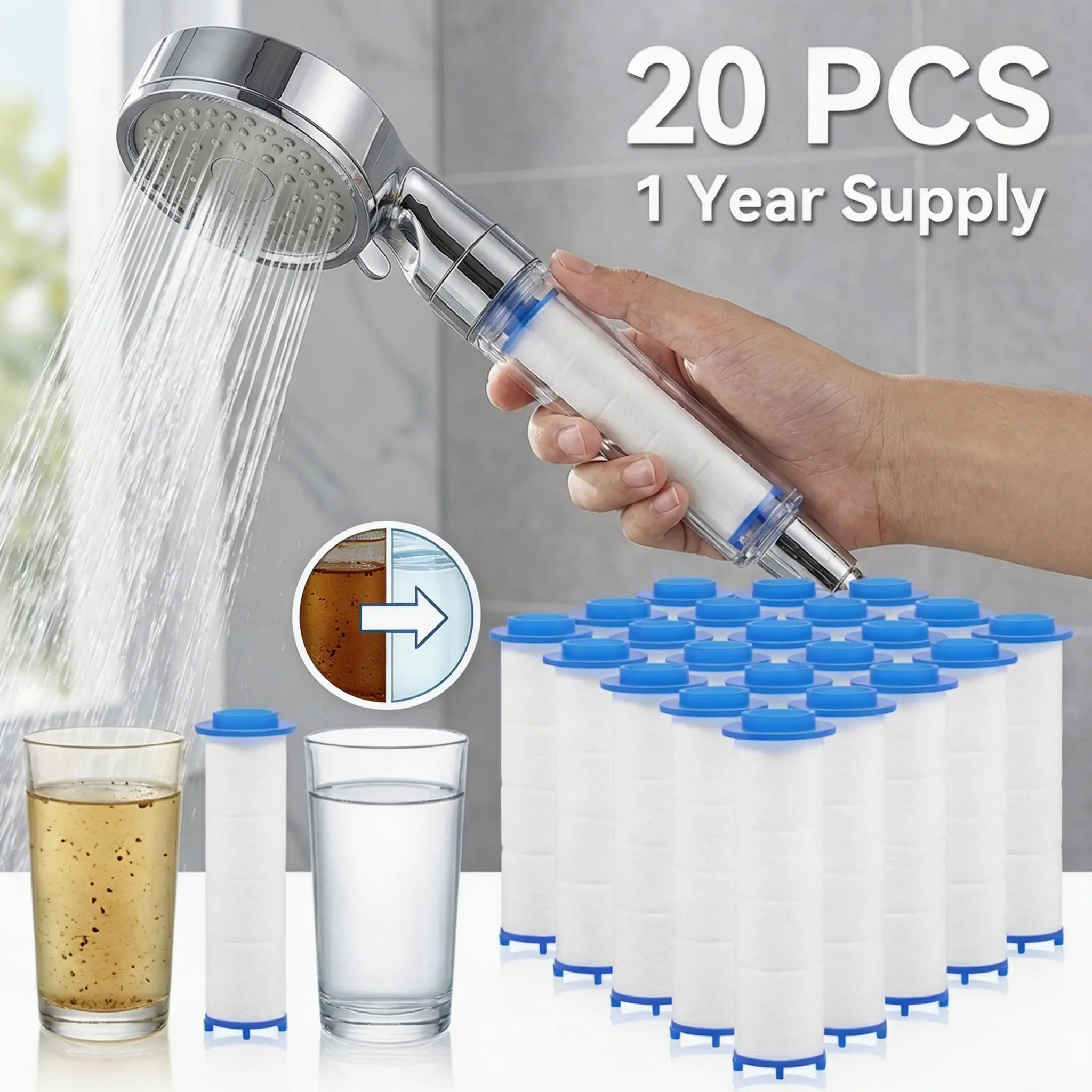 20Pcs Shower Head Filter PP Co - Shower Valve Cartridge recension och pris